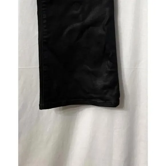 NWT 7 For All Mankind High Waist Slim Kick Womens Black Coated‎ Jeans Size 29
